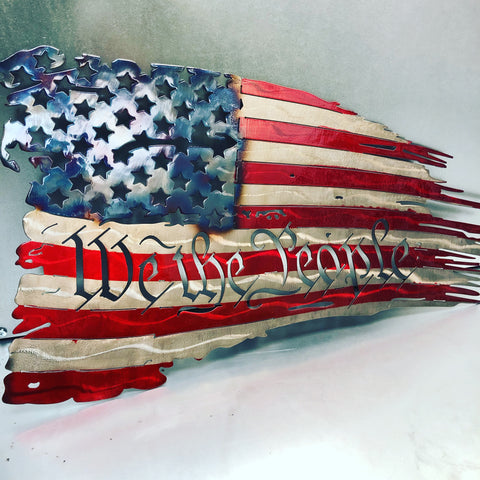 WE THE PEOPLE TATTERED FLAG